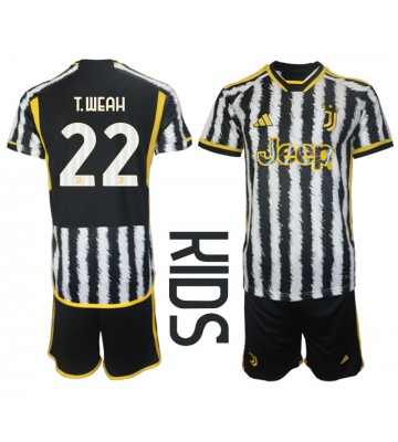 Lacne Dětský Futbalové dres Juventus Timothy Weah #22 2023-24 Krátky Rukáv - Domáci (+ trenírky)